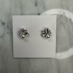Bordeaux Studs Pearl By Olive & Piper